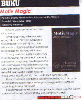 Resensi buku MOTIVMAGIC Di majalah HAI EDISI 17 - 23 NOVEMBER 2008